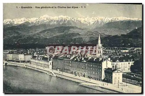 Cartes postales Grenoble Vue generale et la Chaine des Alpes