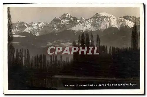 Cartes postales Grenoble L'Isere a l'lle d'amour et les Alpes