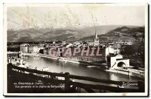 Ansichtskarte AK Grenoble Isere Vue generale et la chaine de Belledonne