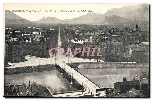 Ansichtskarte AK Grenoble Vue generale Pont de France et Cours St Andre