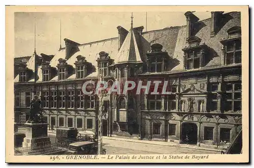 Cartes postales Grenoble Le Palais de Justice et la Statue de Bayard