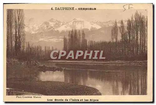 Ansichtskarte AK Dauphine Grenoble Les Bords de l'Isere et les Alpes