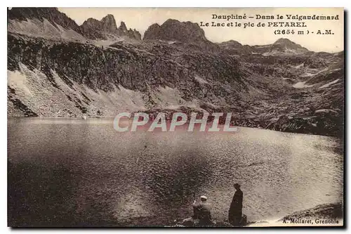 Cartes postales Dauphine Dans le Valgaudemard Le Lac et le pic de Petarel