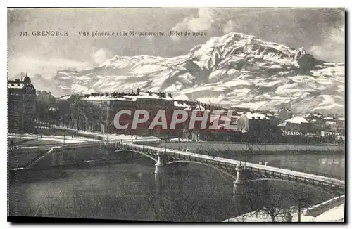 Cartes postales Grenoble Vue generale et le Moucherotte Effet de neige