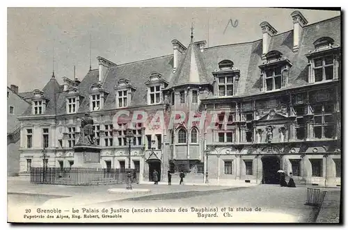 Ansichtskarte AK Grenoble Le Palais de Justice at la statue de Bayard