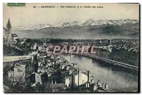 Cartes postales Grenoble Vue Generale et la Chaine des Alpes