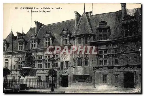 Cartes postales Grenoble Le Palais de Justice et Statue de Bayard