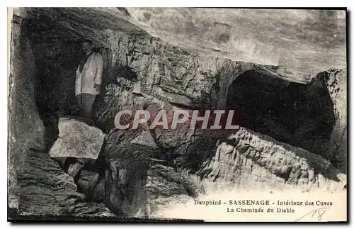 Ansichtskarte AK Dauphine Sassenage Interieur des Cuves La Cheminee du Diable