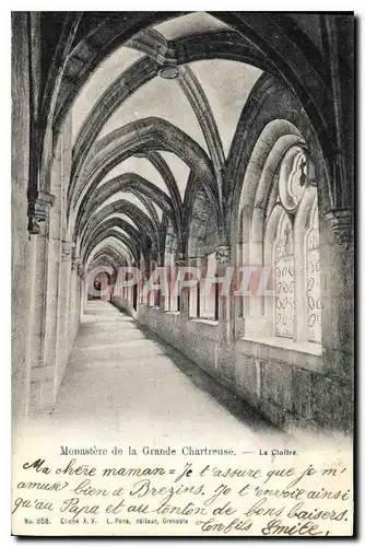 Cartes postales Monastere de la Grande Chartreuse Le Cloitre