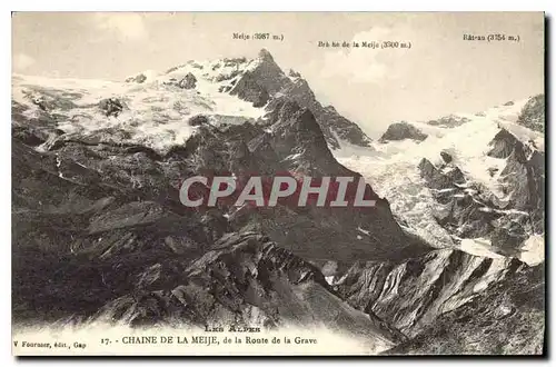 Cartes postales Chaine de la Meije de la Route de la Grave