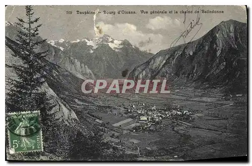 Cartes postales Dauphine Bourg d'Oisans vue generale et la chaine de Belledonne