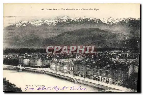 Ansichtskarte AK Grenoble vue generale et la Chaine des Alpes