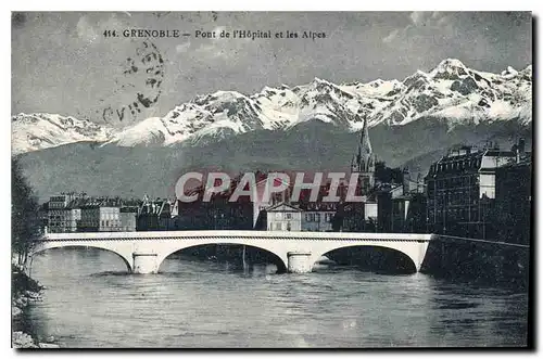 Cartes postales Grenoble Pont de l'Hopital et les Alpes