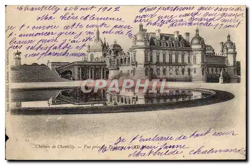 Cartes postales Chateau de Chantilly vue prise du Parterre