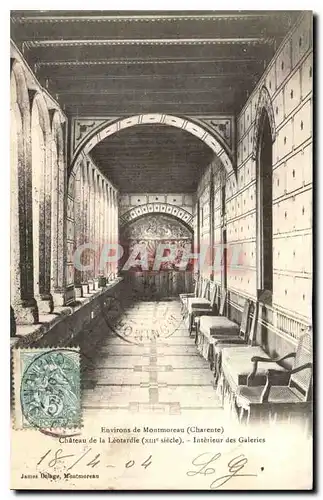 Cartes postales Environs de Montmoreau Charente Chateau de la Leotardie XIII siecle Interieur des Galeries