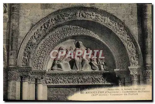 Cartes postales Angouleme Charente Cathedrale St Pierre XII siecle Voussure du Portail