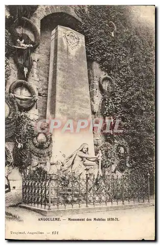 Cartes postales Angouleme Monument des Mobiles 1870 71