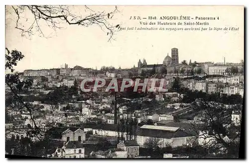 Cartes postales Angouleme Panorama 4 vue des Hauteurs de Saint Martin