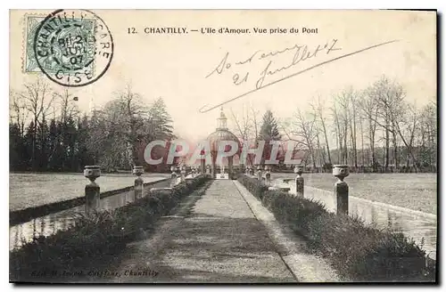 Cartes postales Chantilly L'Ile d'Amour vue prise du Pont