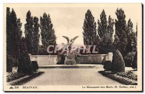 Cartes postales Beauvais le Monument aux Morts