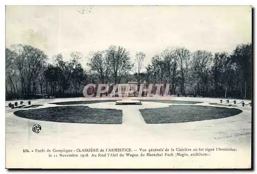 Cartes postales Foret de Compiegne Clairiere de l'Armistice vue generale de la Clairiere ou fut signe l'Armistic