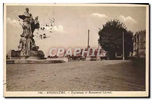 Cartes postales Angouleme Esplanade et Monument Carnot