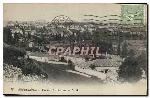 Cartes postales Angouleme vue vers les Casernes