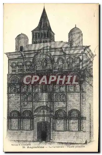 Cartes postales Angouleme la Cathedrale facade primitive