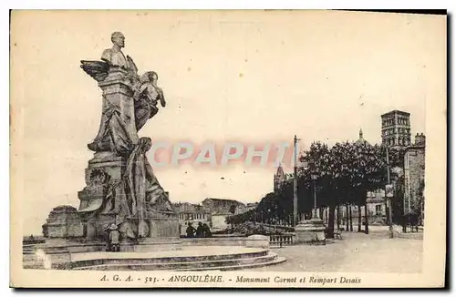 Cartes postales Angouleme Monument Carnot et Rempart Desaix