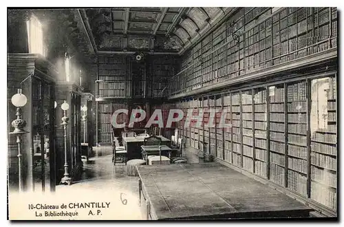 Cartes postales Chateau de Chantilly la Bibliotheque