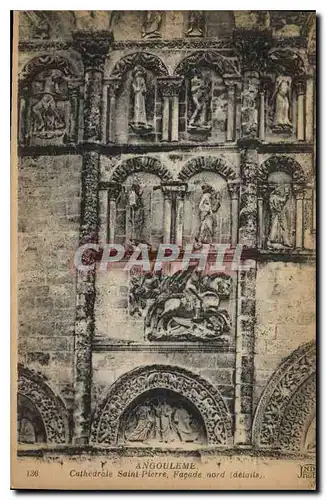 Cartes postales Angouleme Cathedrale Saint Pierre Facade nord details
