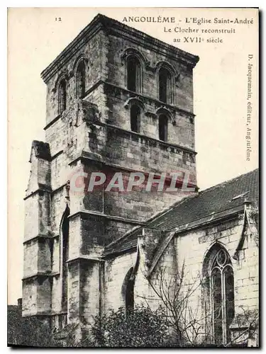 Cartes postales Angouleme L'Eglise Saint Andre le Clocher reconstruit