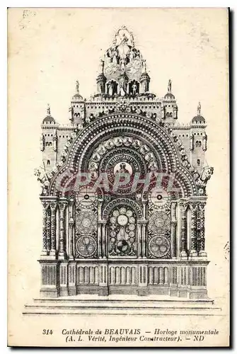 Cartes postales Cathedrale de Beauvais Horloge monumentale