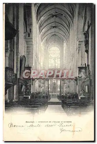 Cartes postales Beauvais interieur de l'Eglise St Etienne