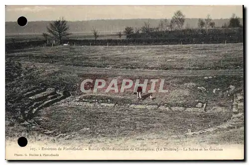 Cartes postales Environs de Pierrefonds Ruines Galfo Romaines de Champlieu le Theatre la Scene et les Gradins