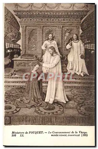 Cartes postales Miniature de Fouquet Le Couronnement de la Vierge Musee Conde Chantilly