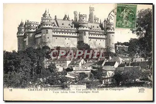 Cartes postales Chateau de Pierrefonds Vue prise de la Route de Compiegne