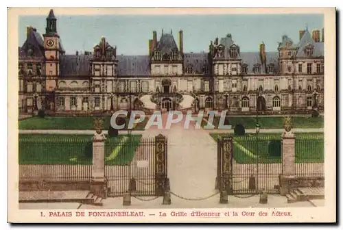 Ansichtskarte AK Palais de Fontainebleau la Grille d'Honneur et la Cour des Adieux