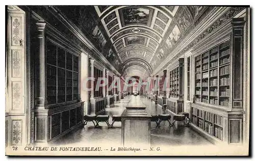 Ansichtskarte AK Chateau de Fontainebleau la Bibliotheque