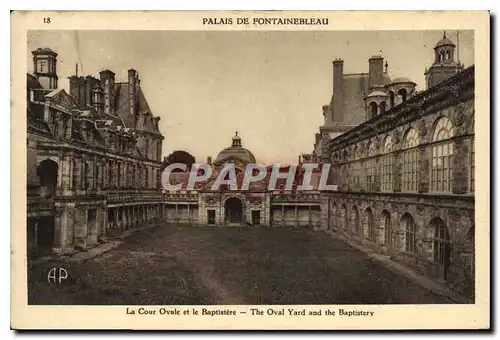 Ansichtskarte AK Palais de Fontainebleau la Cour ovale et la Baptistere