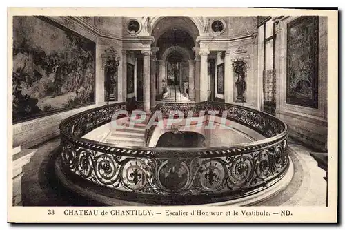 Cartes postales Chateau de Chantilly Escalier d'Honneur et le Vestibule