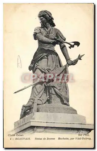 Cartes postales Beauvais Statue de Jeanne Hachette par Vital Dubray