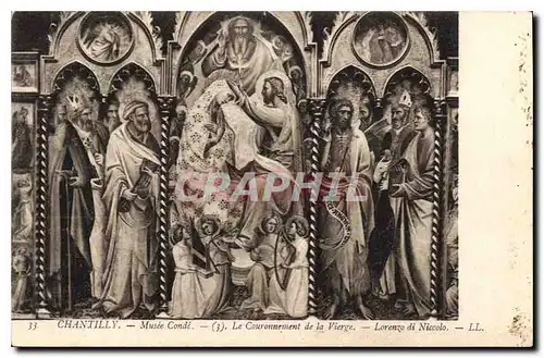 Cartes postales Chantilly Musee Conde le Couronnement de la Vierge Lorenzo di Niccolo