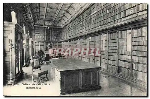 Cartes postales Chateau de Chantilly Bibliotheque