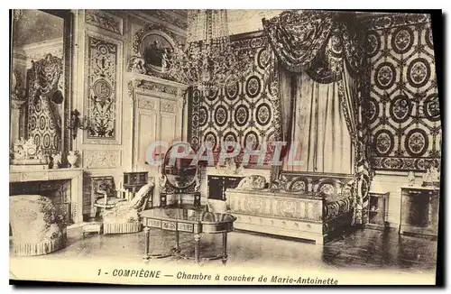 Ansichtskarte AK Compiegne Chambre a coucher de Marie Antoinette