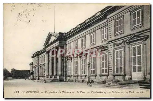 Cartes postales Compiegne Perspective du Chateau sur le Parc