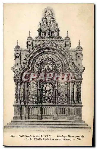 Cartes postales Cathedrale de Beauvais Horloge Monumentale