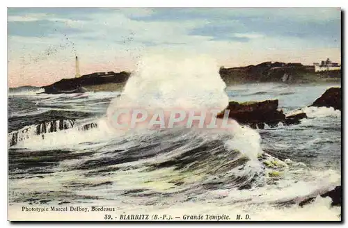 Cartes postales Biarritz B P Grande Tempete