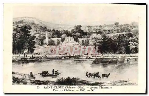 Ansichtskarte AK Saint Cloud Seine et Oise Avant l'Incendie Parc du Chateau en 1845