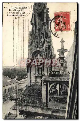 Ansichtskarte AK Vincennes La Chapelle du Vieux Fort Les Sculptures